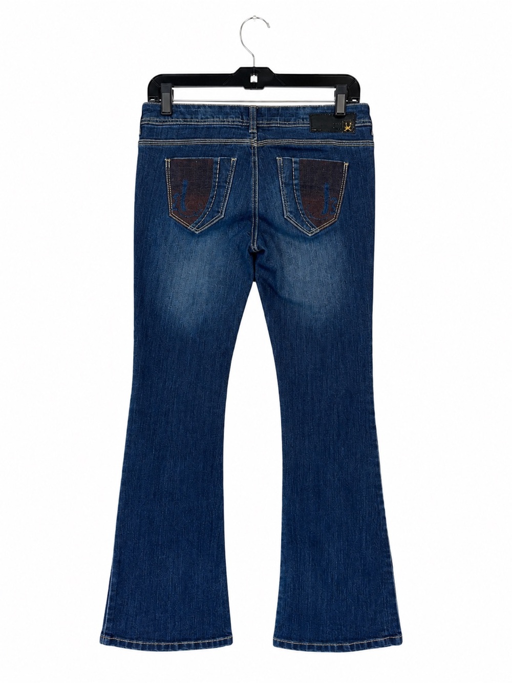 Kouture Embroidered Pocket Dark Wash Flare Jeans Bootcut Juniors 3 Y2K Aesthetic
